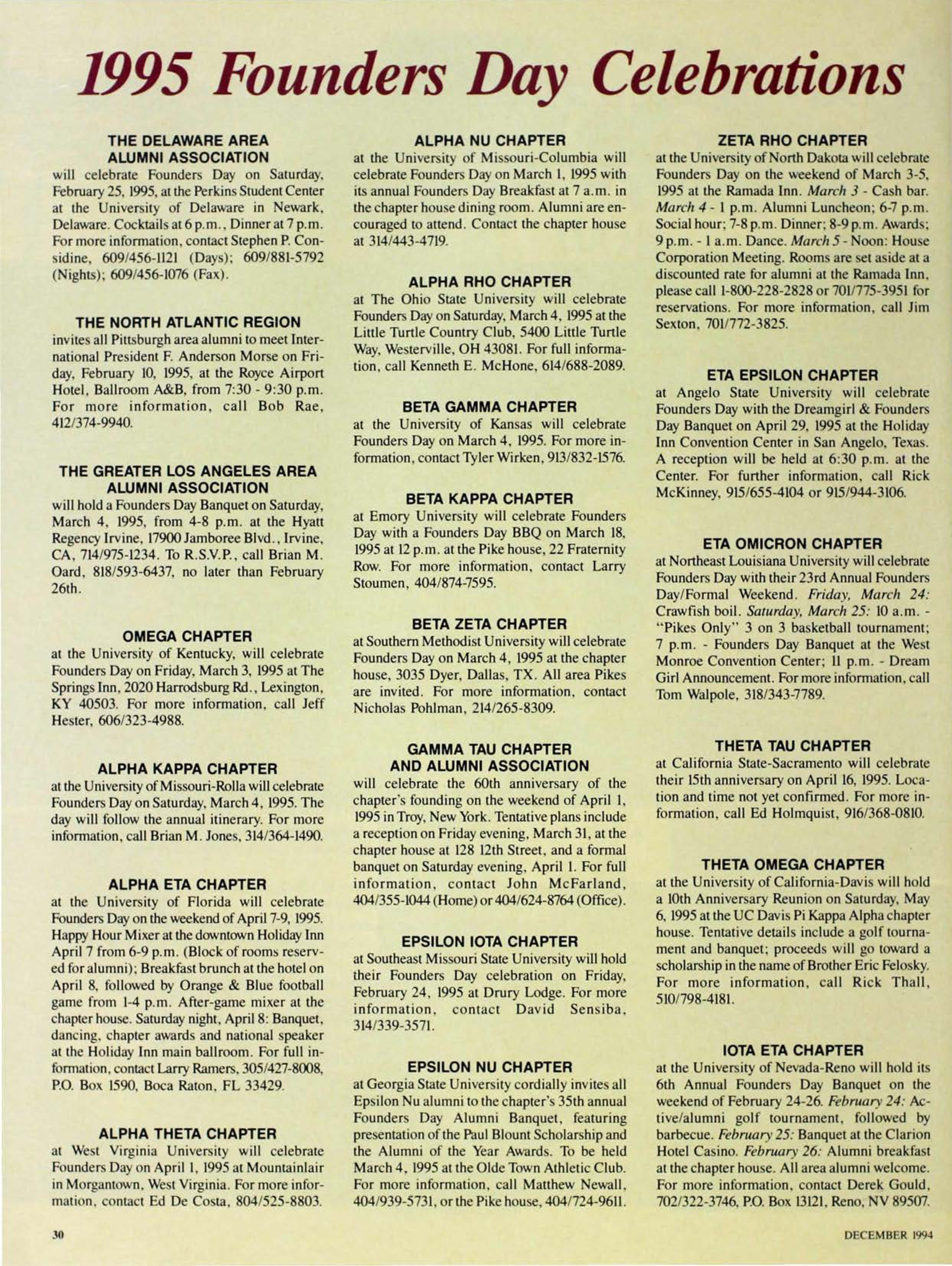 1995 Founders Day Celebrations